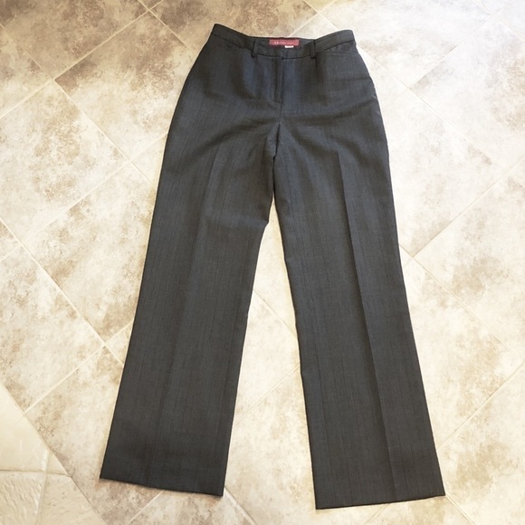 Anne Klein stretch wool straight leg pants trousers dress pants gray 4 - Picture 2 of 12